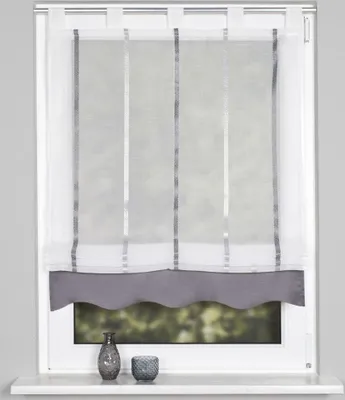 Produktbild von Home Wohnideen Schlaufenrollo Längsstreifen 140 x 140 cm Grau