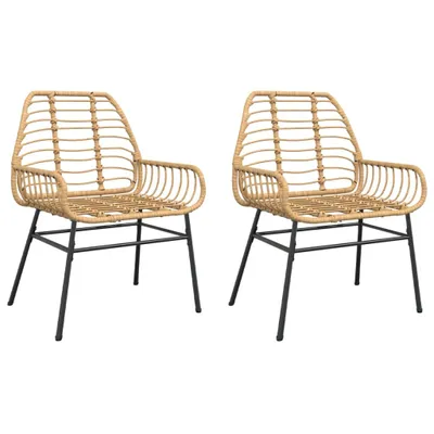 Produktbild von vidaXL Gartenstühle 2 Stk. Braun Poly Rattan