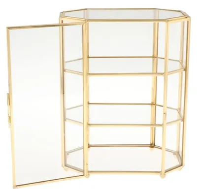 Produktbild von Omgoods – Schmuckkästchen, 3-stöckig – Glas-Organizer – Schmuckschatulle – Multifunktionale Vitrine – 21,5 x 16,5 x 10 cm – Langlebig und stilvoll