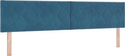 Zdjęcie produktu dla vidaXL Zagłówek LED ciemnoniebieski 200 cm aksamit