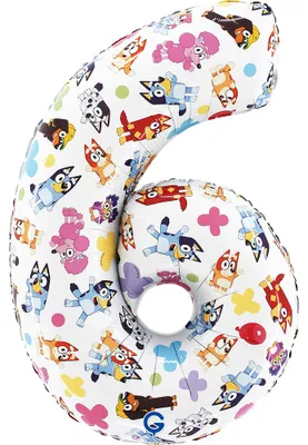 Zdjęcie produktu dla Balon Foliowy Cyfra 6, Bluey, 66 cm Grabo