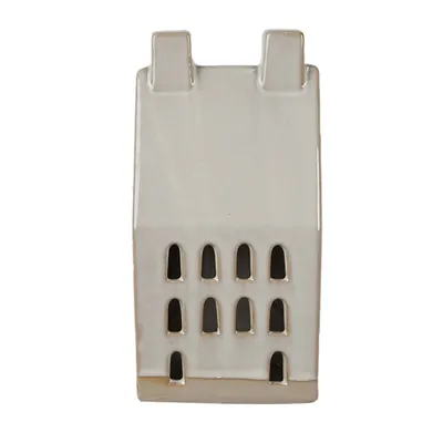 Produktbild von Clayre & Eef Dekoratives Haus mit LED 18 cm Beige Porzellan
