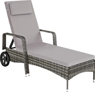 Produktbild von tectake® Rattan Sonnenliege 200 x 70 x 33 cm