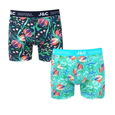 Productafbeelding van J&C 2-pack heren boxershorts H252 – katoen met stretch – bedrukte boxershorts – comfortabele pasvorm – maat XXL