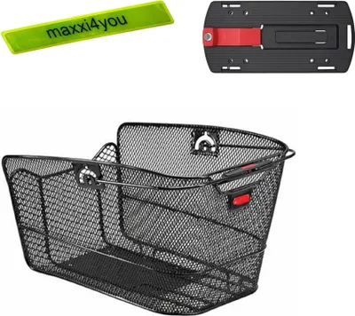Immagine prodotto di Rixen & Kaul Cestino posteriore Citymax GTA Nero con set di aggancio GTA incl. adattatore GTA incl. nastro riflettente maxxi4you
