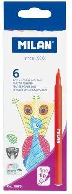 Productafbeelding van Milan fineliner stiften - doos met 6 stuks.