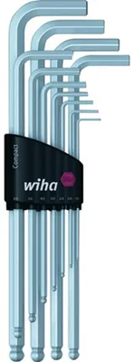 Produktbild von Wiha Winkelschraubendrehersatz 369H11 ISO2936L 11tlg. 6-kant -Kugelk.1,5-10 lang - 36453