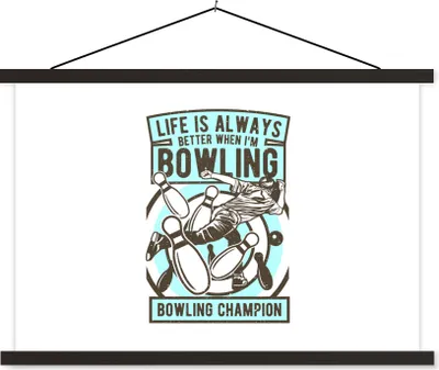Produktbild von MuchoWow® Textilposter Bowling - Sport - Jahrgang 150x100 cm mit schwarzem Rahmen - Schlafzimmer