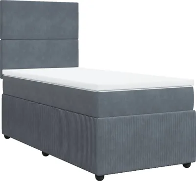 Produktbild von vidaXL Boxspringbett mit Matratze Dunkelgrau 80x200 cm Samt