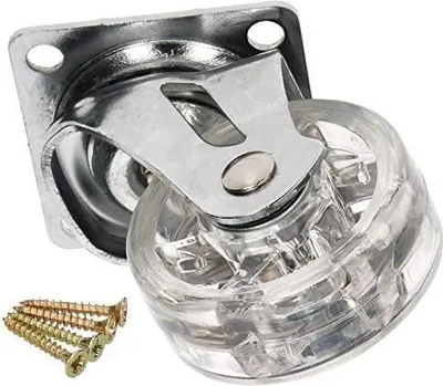 Produktbild von KOTARBAU® Transparente Möbelrolle Ø 50 mm für alle Bodenarten Lenkrolle Gummirolle Transportrolle Sofarolle Schieberolle Werkzeugkistenrolle
