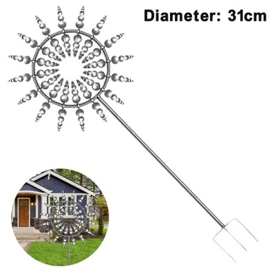 Produktbild von Stück Metall-Windmühle, kinetisches Windrad für den Garten, Gartenwindmühle, dekorative Windmühle für den Rasen, Gartenskulptur mit Erdspieß