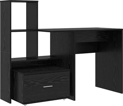 Zdjęcie produktu dla Biurko Czarny Dąb 131.5 X 50 X 106.5 Cm Materiał Drewnopochodny Lumarko!