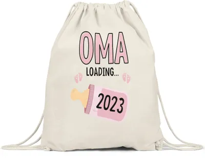 Produktbild von Oma Loading 2023 Turnbeutel Gymsack Geschenk Werdende Oma Babynews Mit Ladebalken Schwangerschaft Geschenkidee