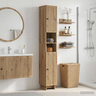 Produktbild von Maison Exclusive - Badezimmerschrank mit offenem Regal EDE Artisan-Eiche