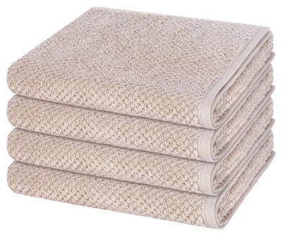 Produktbild von Cawö Pure 4 X Handtuch im Set Elegante Bordüre für stilvolle Akzente, Weiches Material für besten Komfort, Hohe Saugfähigkeit und Pflegeleichtigkeit