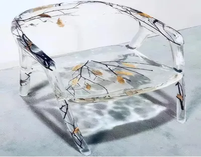 Obrázek produktu pro Stuhl Epoxidharz Design mit Naturelementen.