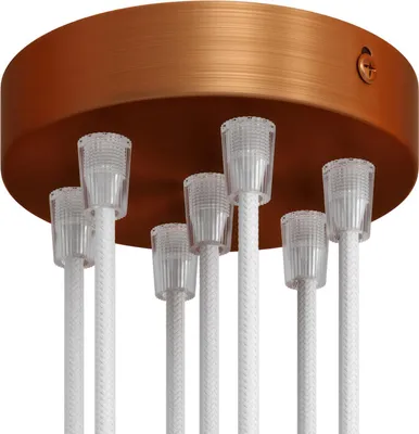 Immagine prodotto di Creative-Cables Kit rosone cilindrico in Metallo a 7 Fori - Conico, Rame Satinato
