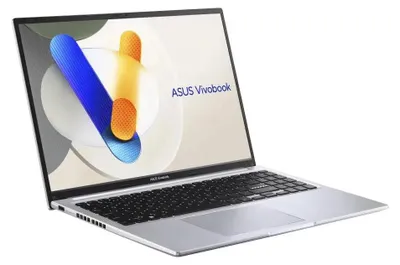 Zdjęcie produktu dla ASUS Vivobook 16 X1605VA-MB2825W, procesor Intel Core 9 270H, ekran 16.0 cali, rozdzielczość WUXGA (1920x1200), częstotliwość odświeżania 60Hz, jasność 300 nitów, matowa powłoka, 24GB pamięci DDR5, dysk SSD 512GB, karta graficzna Intel, kamera 720p, bateria 42Wh, system Windows 11, kolor: srebrny