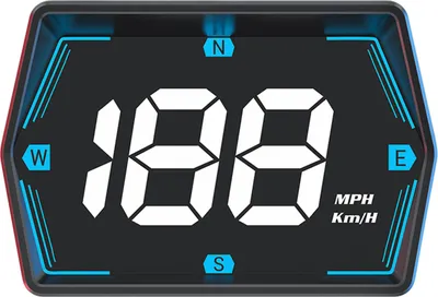 Imagen del producto de Pantalla de proyección en el parabrisas, velocímetro GPS universal para coche. Proyector de 3 pulgadas que muestra la velocidad en millas por hora (MPH), con brújula y alarma de exceso de velocidad, compatible con todos los vehículos. Fácil de instalar, simplemente conéctelo