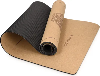 Produktbild von Navaris Yogamatte aus Kork rutschfeste Matte - Yoga Sportmatte Fitnessmatte mit Tragegurt - 183x61x0,5cm Fitness Gymnastikmatte - Schadstofffrei