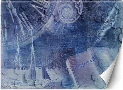 Produktbild von Vlies fototapete Uhr abstrakt 400x280 cm Feeby Blau inkl. Kleber einfache Montage