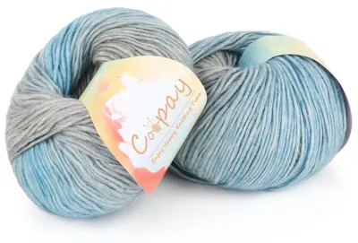 Immagine prodotto di Filato per uncinetto e maglia, sfumatura di colore, 2 gomitoli da 100g ciascuno, 219 metri, 50% cotone, 50%.poliacrilico, colore blu oceano