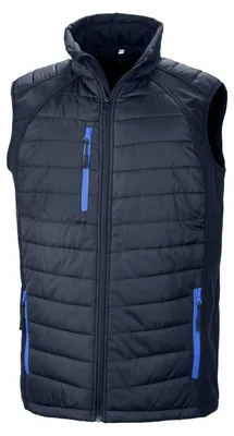 Produktbild von Result Genuine Recycled - "Compass" Weste Wattiert für Herren FK2533 (XL) (Marineblau/Königsblau)