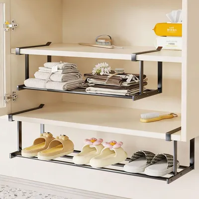 Immagine prodotto di Organizzatore per scarpe da appendere, espandibile da 40 a 70 cm, colore nero