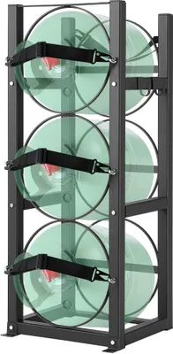 Produktbild von Kältemitteltankgestell - 3 Flaschentanks 30 lbs - Flaschentankgestell 12,79 x 12,99 x 33,07 Zoll - Kältemittelflaschengestell - Gasflaschengestelle & -halter für Freon, Gase, Sauerstoff, Stick