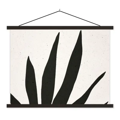 Produktbild von MuchoWow® Textilposter Blatt - Pflanze - Minimalismus 60x45 cm mit schwarzem Rahmen - Poster Schlafzimmer