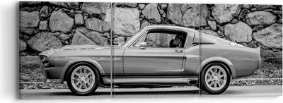 Produktbild von Bild auf Leinwand - Leinwandbild - 3 Teile - Auto Ford Mustang - 90x30cm - Wand Bild - Wanddeko - Wandbilder - Leinwanddruck - Bilder - Wanddekoration - Leinwand bilder - Wandbild - CA90x30-5011