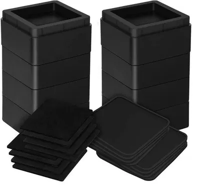 Obrázek produktu pro JustValue podložky pod nábytek – sada 8 ks – 7,6 nebo 15,2 cm – 567 kg – černá