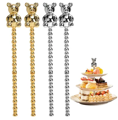 Produktbild von Etagere Stangen Set - DIY Bausatz für 2 bis 3 Etagen - Metall Zubehör für Dessertständer - Goldfarben aus Zinklegierung