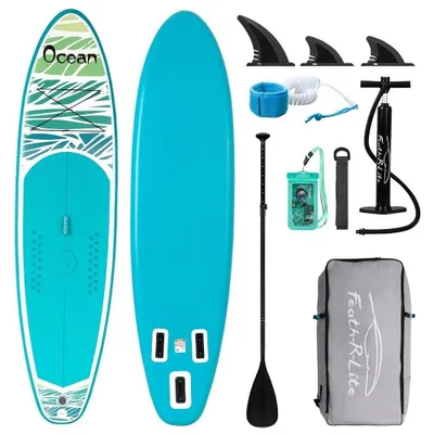 Produktbild von FunWater SUPFR03F Stand Up Paddle Board – 335×83×15 cm, 165 kg Tragkraft, Komplettset mit Paddel, Rucksack & Pumpe