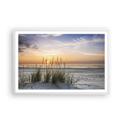 Produktbild von Gerahmtes Poster - Weißer Rahmen - Westen Sonne Strand - 91,5x61 cm - Wand Bild - Wanddeko - Wandbilder - Kunstposter - Wandposter - Bilderrahmen - Bilder - Kunstdruck - Wandbild - P2WAA91x61-4201
