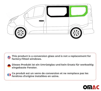 Produktbild von Seitenfenster Auto Fenster für Renault Trafic 2014-2024 Links Auto L1 Schwarz