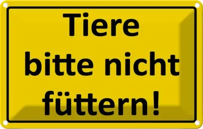Produktbild von vianmo Blechschild 12x18 cm Tier bitte nicht füttern Warnschild Hinweisschild Sicherheit Vorsicht
