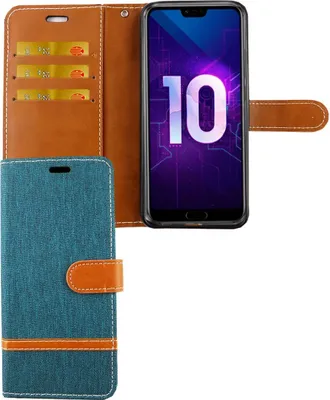 Produktbild von Huawei Honor 10 Handy Hülle Schutz-Tasche Case Cover Kartenfach Etui Wallet Grün