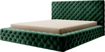 Produktbild von Casa Padrino Luxus Chesterfield Samt Doppelbett mit Matratze Grün - Verschiedene Größen