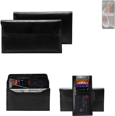 Produktbild von K-S-Trade Handy Hülle kompatibel mit Motorola Edge 50 Pro Schutz Hülle Tasche Schutz Case Handytasche Kunstleder schwarz, 1x