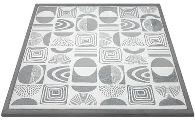 Imagen del producto de Alfombra para gatear, alfombra de juego para bebés y niños, 150x180x3 cm - Gris, diseño geométrico