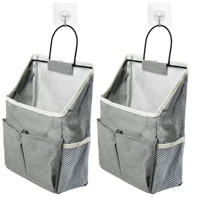 Produktbild von Hängeorganizer, Wandhalterung, 2er-Set, Hängetasche, Türorganizer, Hängeaufbewahrungstasche, Wandorganizer, Hängekörbe, Organizer mit Fächern für Bad und Küche