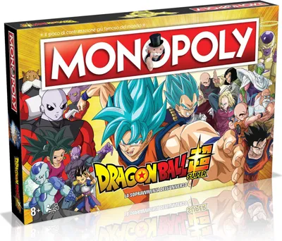 Produktbild von Winning Moves WM00250-ITA-6 Brettspiel Dragon Ball Z Super Edition Monopoly Familie