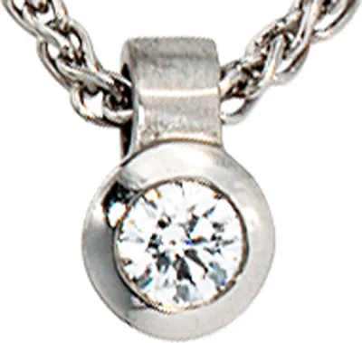 Produktbild von JOBO Anhänger 950 Platin mattiert 1 Diamant Brillant 0,12ct.
