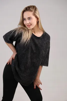 Produktbild von Oversize T-Shirt Größe S - Uni - Schwarz - Bequem - Streetwear - Hochwertige Baumwolle