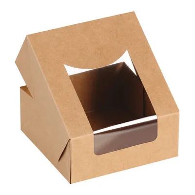 Produktbild von 25x Food Box Snackbox mit Deckel und Sichtfenster aus PLA 12 x 12 x 5cm