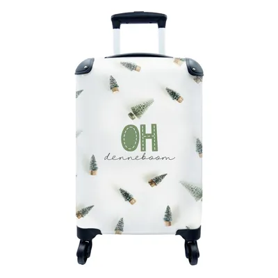 Produktbild von MuchoWow® Koffer Handgepäck Trolley Rollkoffer Kleine Reisekoffer mit 4 Rollen - Winter - Tannenbaum - Zitat - Cabin Size < 55x40x23 cm & 55x40x20 cm - Fotokoffer - Kabinenkoffer - Boardgepäck - Reise-Box - Reisekoffer - Reisegepäck - Koffer mit Bild - Trolley für Kinder