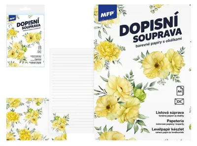 Produktbild von Zestaw papeterii z motywem kwiatowym 10 kartek A4 i 5 kopert C6