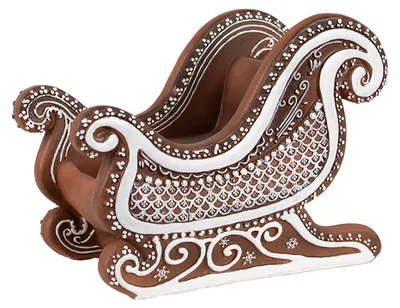 Produktbild von Clayre & Eef Weihnachtsdekorationsfigur Schlitten 20x12x15 cm Braun Kunststoff