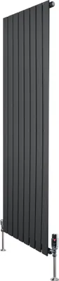 Produktbild von Flachheizkörper & Ventile – 1600mm x 560mm – Anthrazitgrau